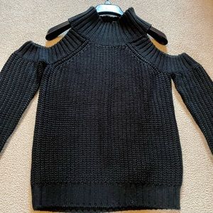 Black cold shoulder sweater